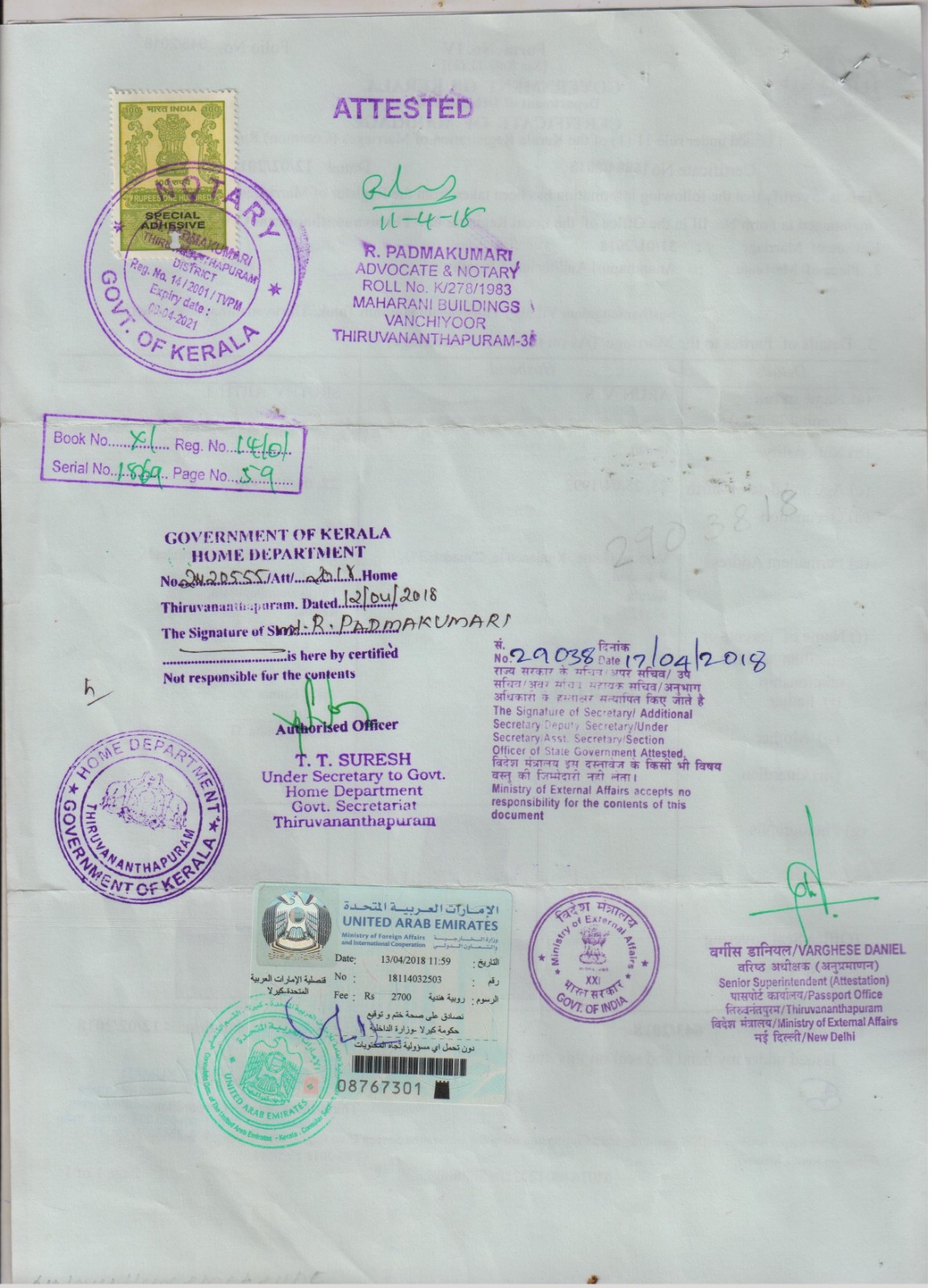 Marriage certificate UAE Attestation 001